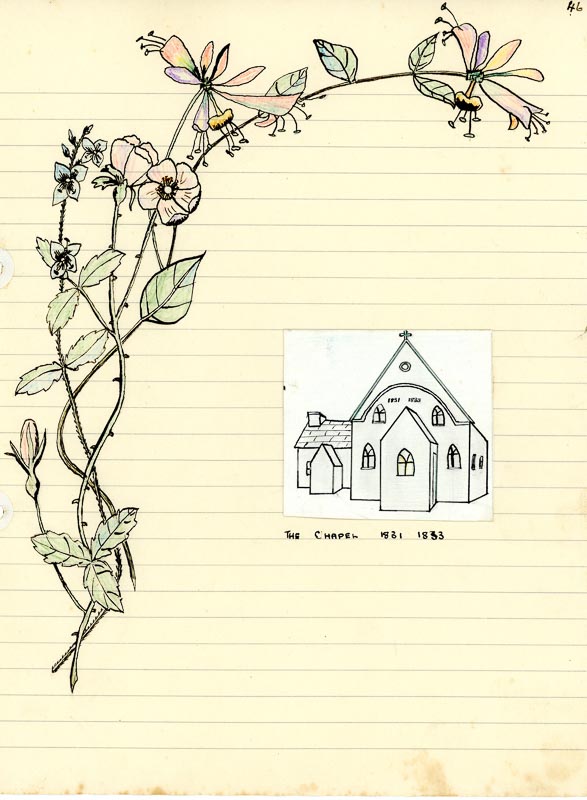 Sketch of Rosemarket Chapel by Pam in1957